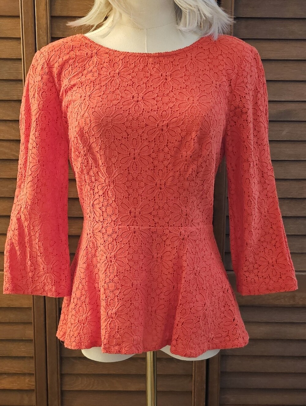 Moulinette Soeurs Coral Eyelet Peplum Top, 8P